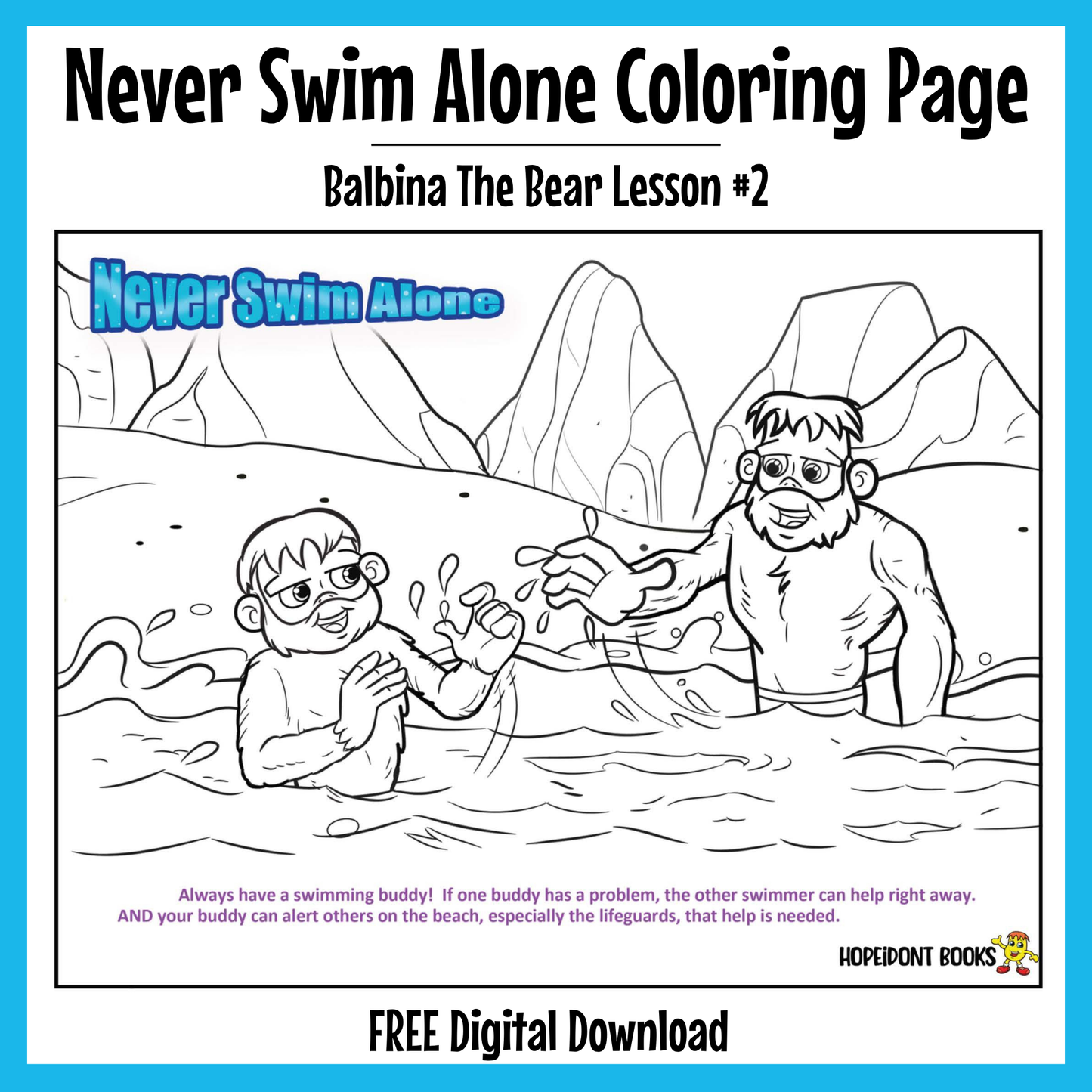 Never Swim Alone Coloring Page