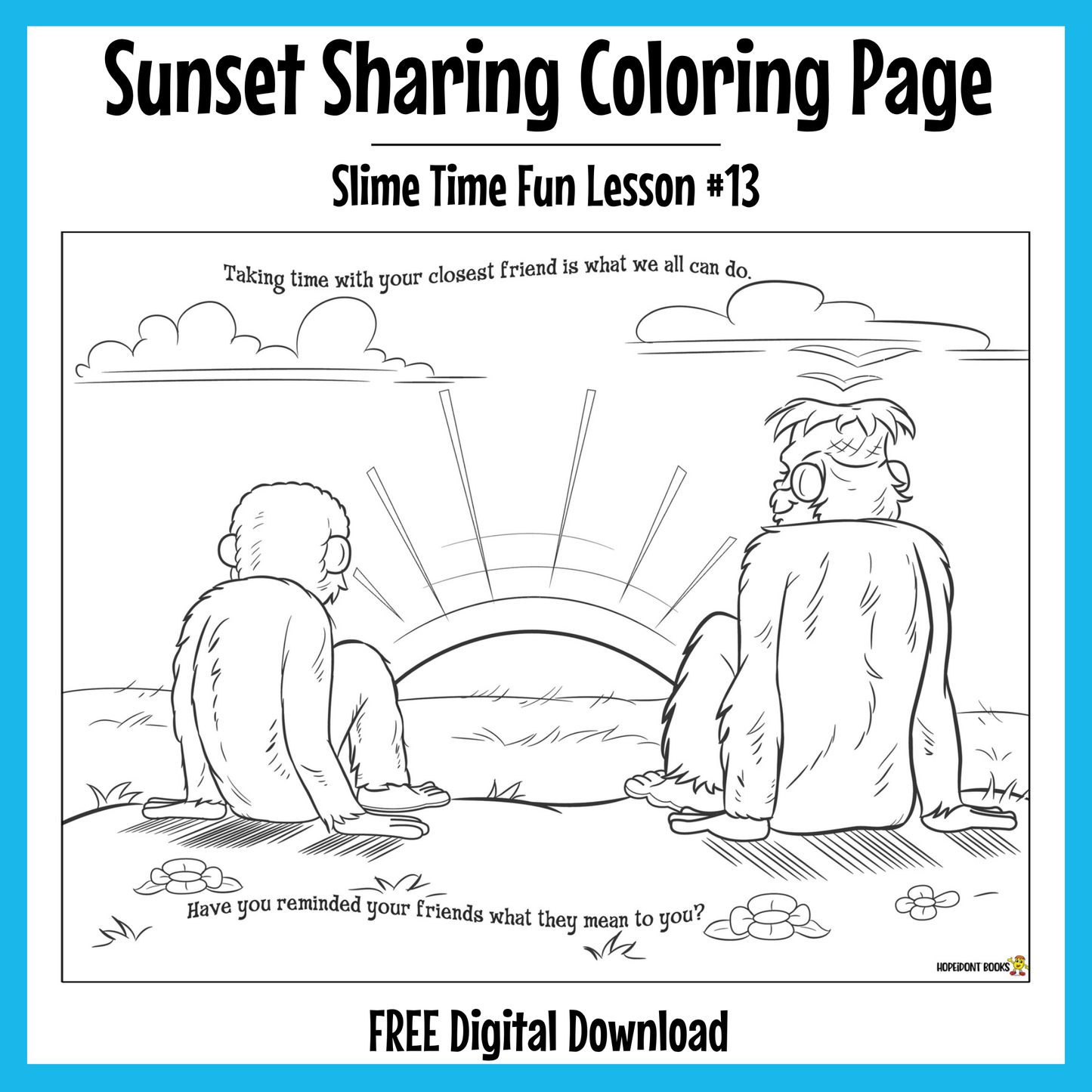 Sunset Sharing Coloring Page