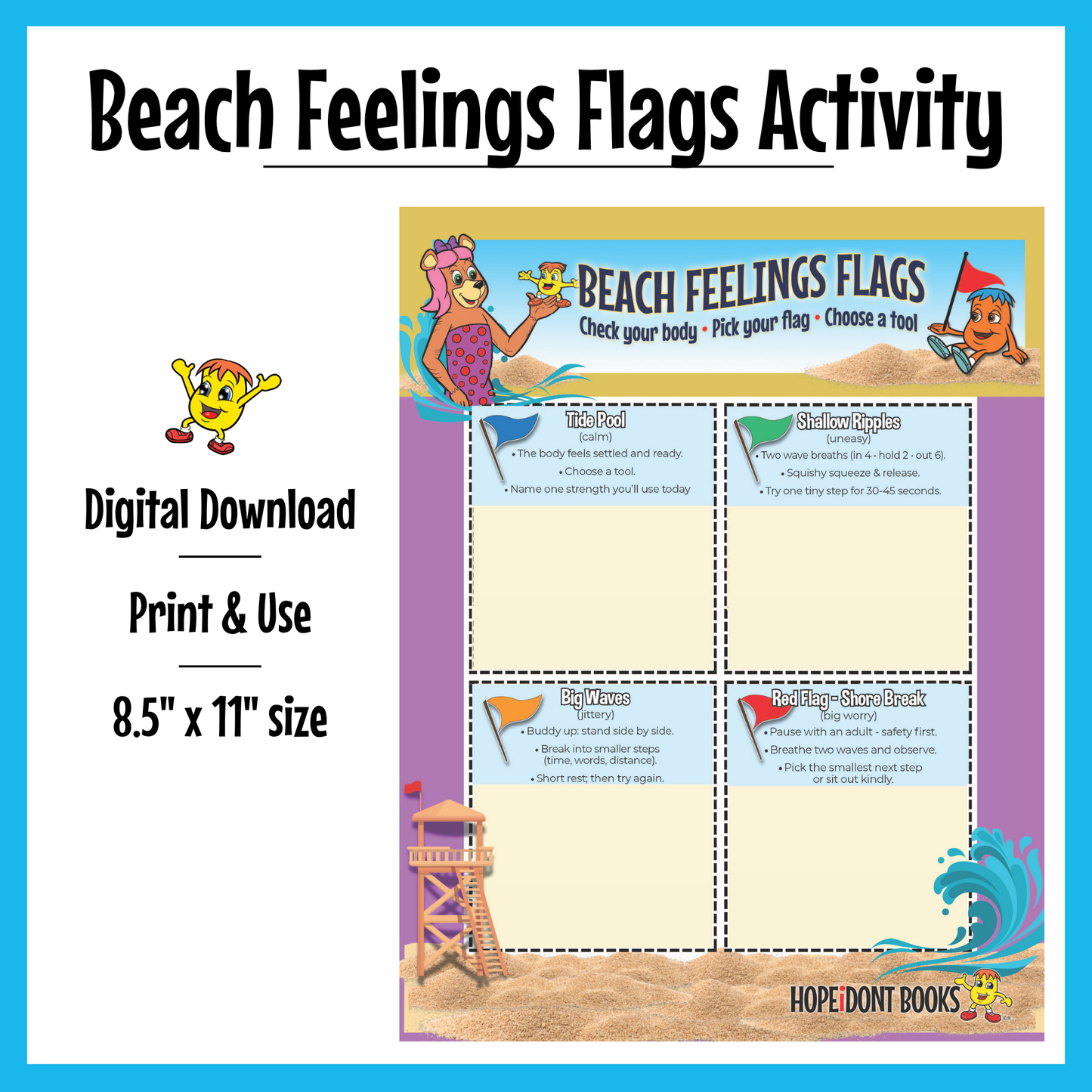 Beach Feelings Flags Emotional Regulation Activity