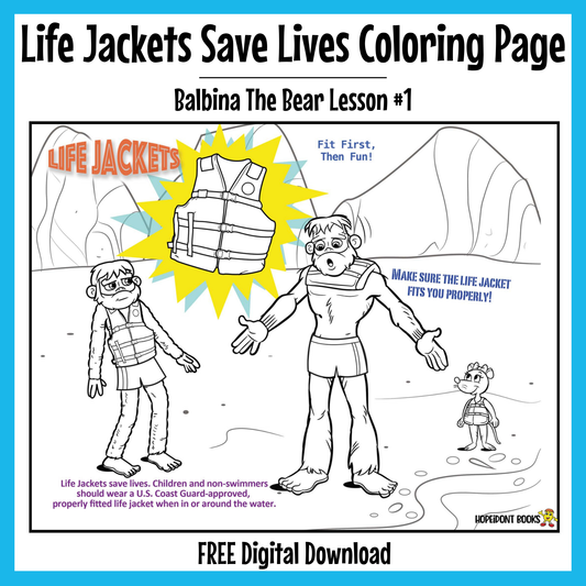 Life Jackets Save Lives Coloring Page