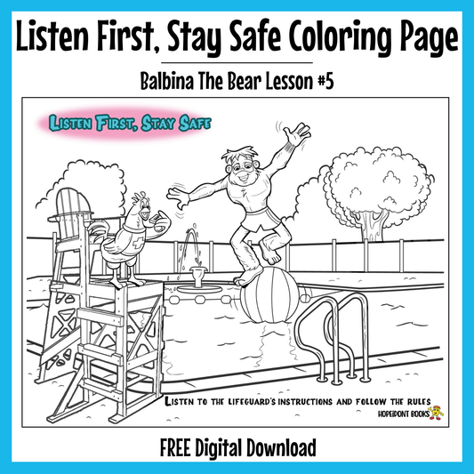 Listen First, Stay Safe Coloring Page