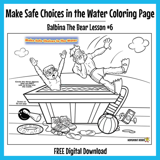 Make Safe Choices in the Water Coloring Page