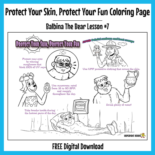 Protect Your Skin, Protect Your Fun Coloring Page