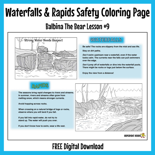 Waterfalls & Rapids Safety Coloring Page