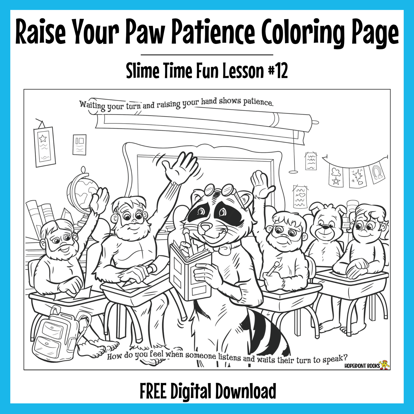 Raise Your Paw Patience Coloring Page