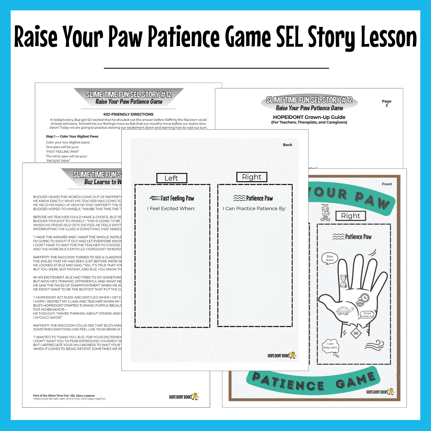 Raise Your Paw Patience Game SEL Story Lesson