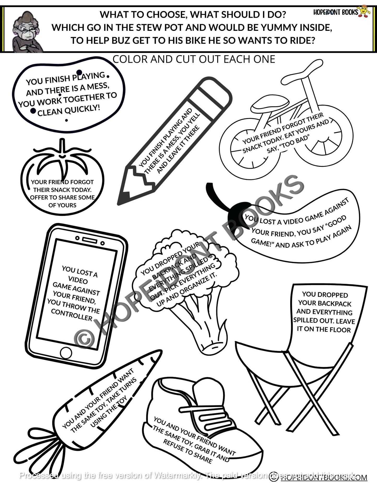 Grandmasquatch Stew Sorting – Printable SEL Activity