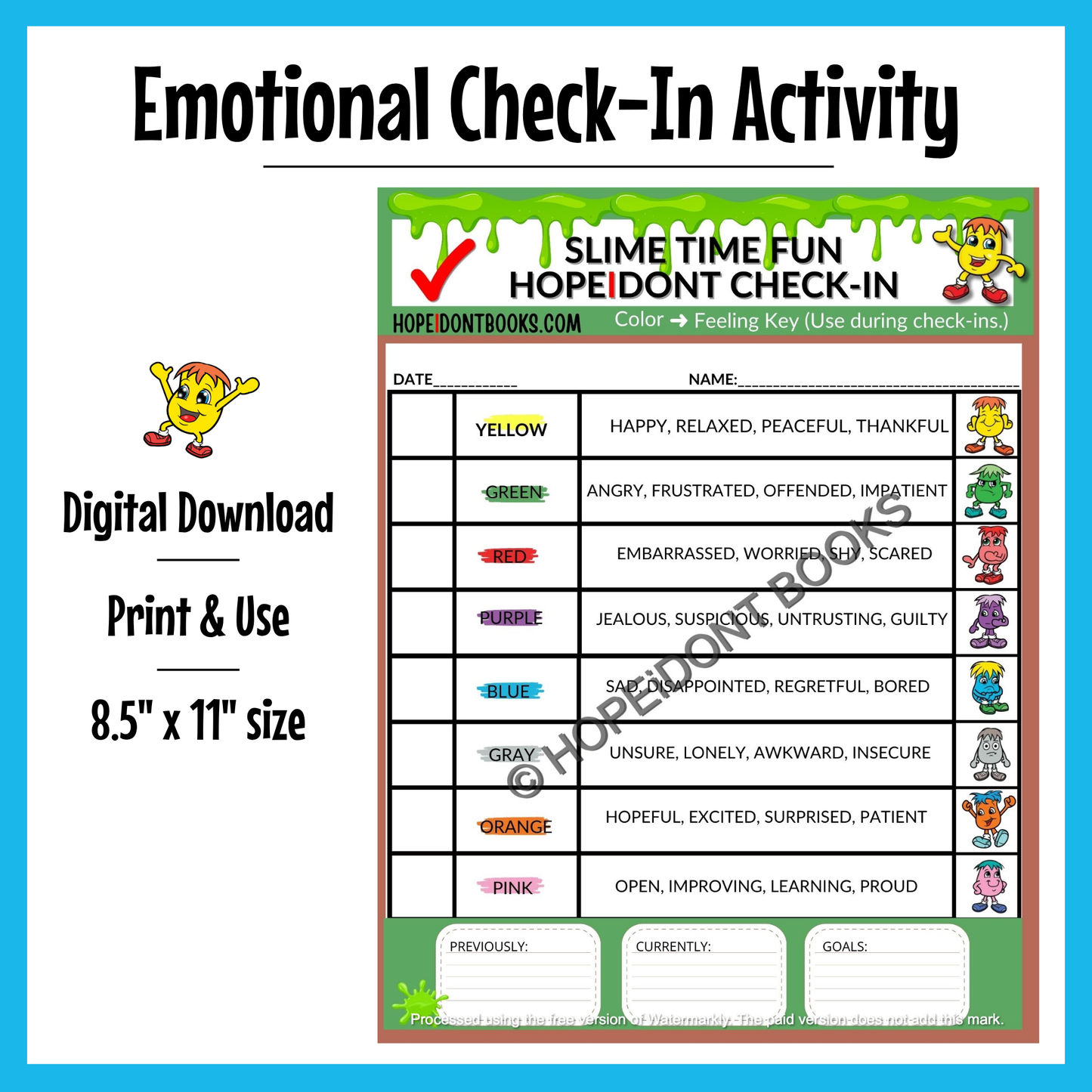 HOPEiDONT Emotional Check-In Activity