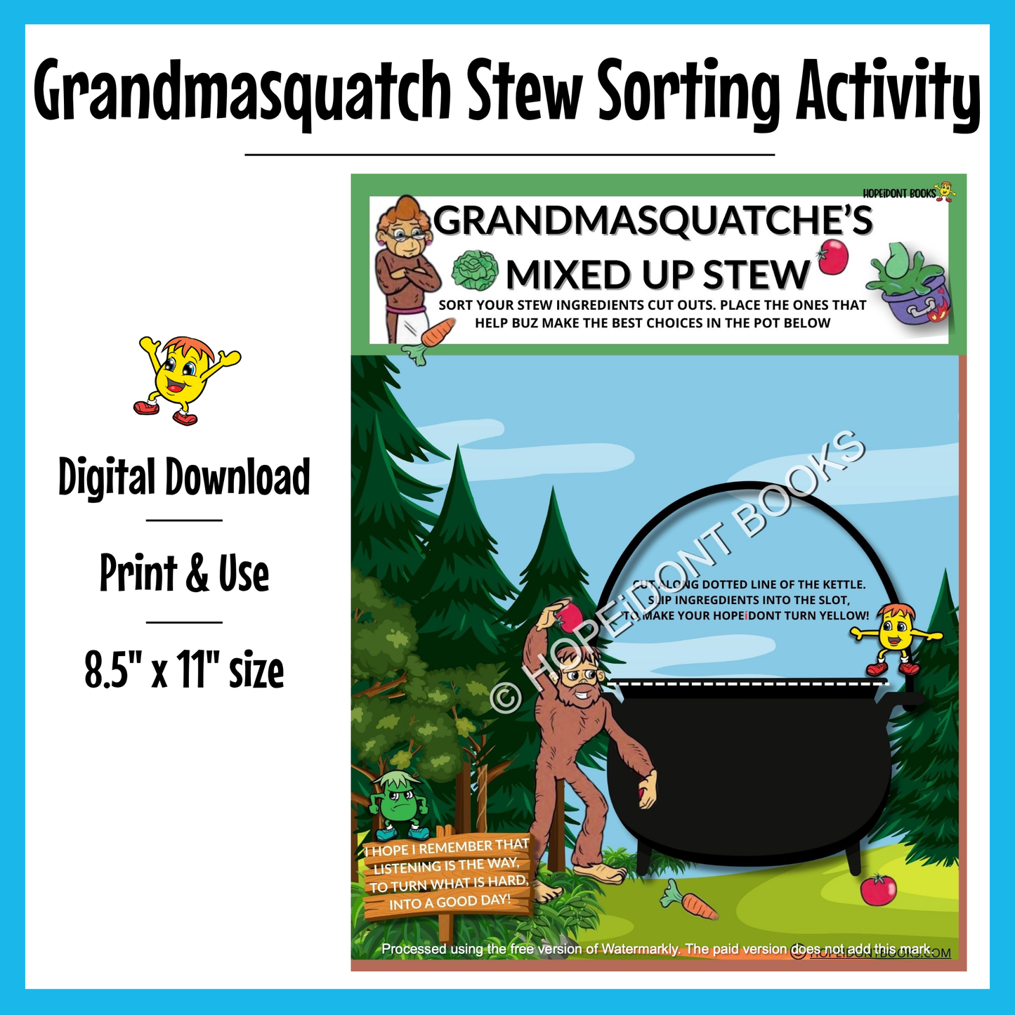 Grandmasquatch Stew Sorting Activity