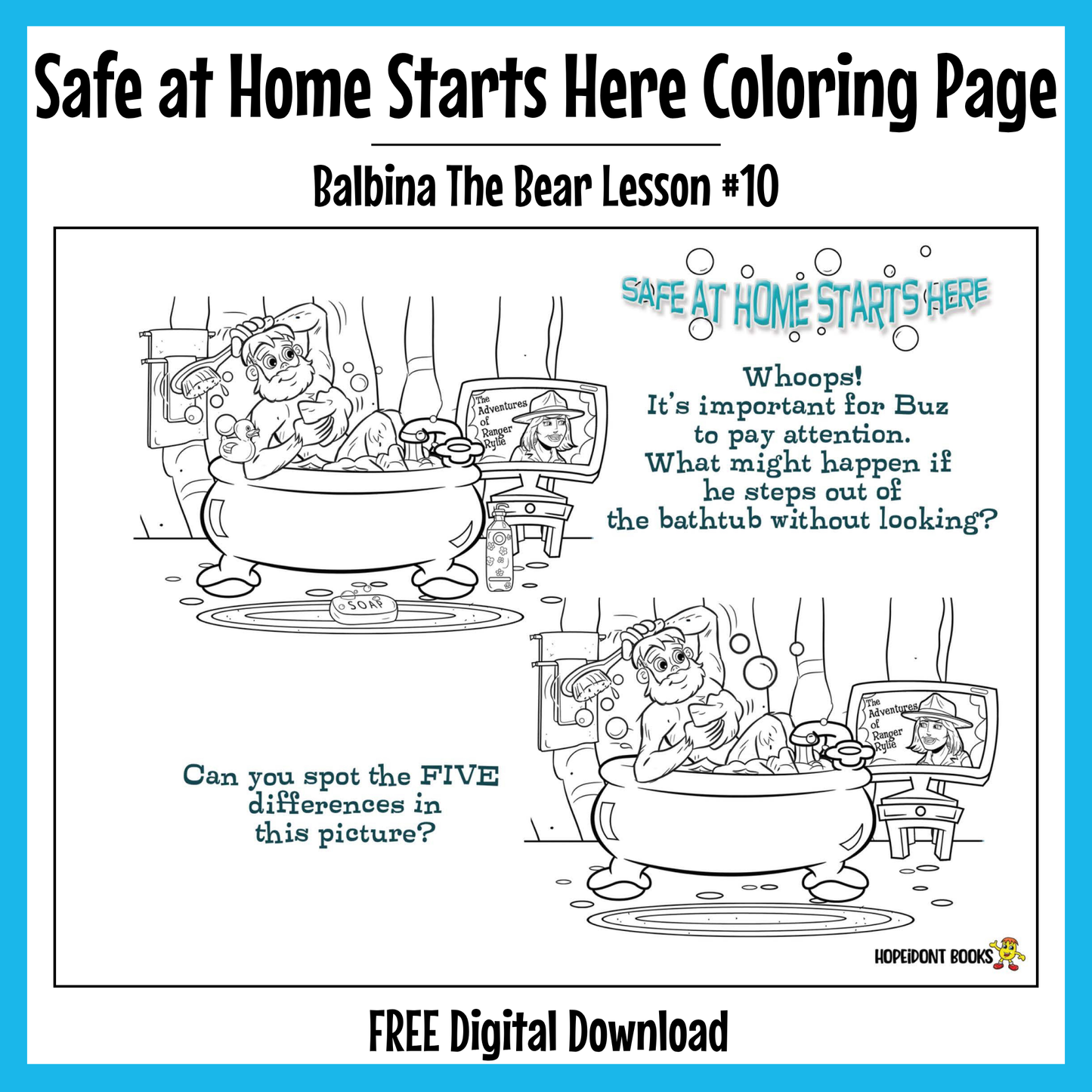 Safe at Home Starts Here Coloring Page